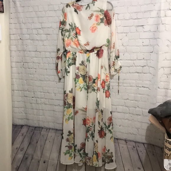 Belle Sky Floral long sleeve lace up Dress - Picture 9 of 13